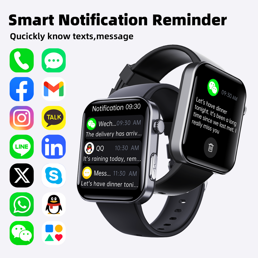 ECG smart watch with blood pressure monitor body temperature heart rate blood oxygen