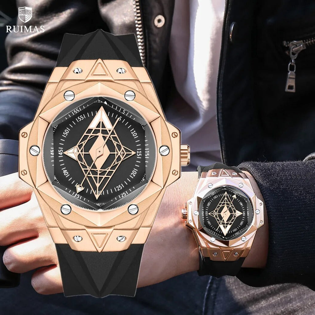 RUIMAS Brand Watches for Men Luxury Quartz Movement Sport Casual Wristwatches Unique Design Waterproof Clock Relogio Masculino 330