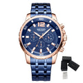 MEGIR Stainless Steel Business Watches for Men Luxury Quartz Casual Wristwatch Luminous Waterproof Date Clock Chronograph 2068