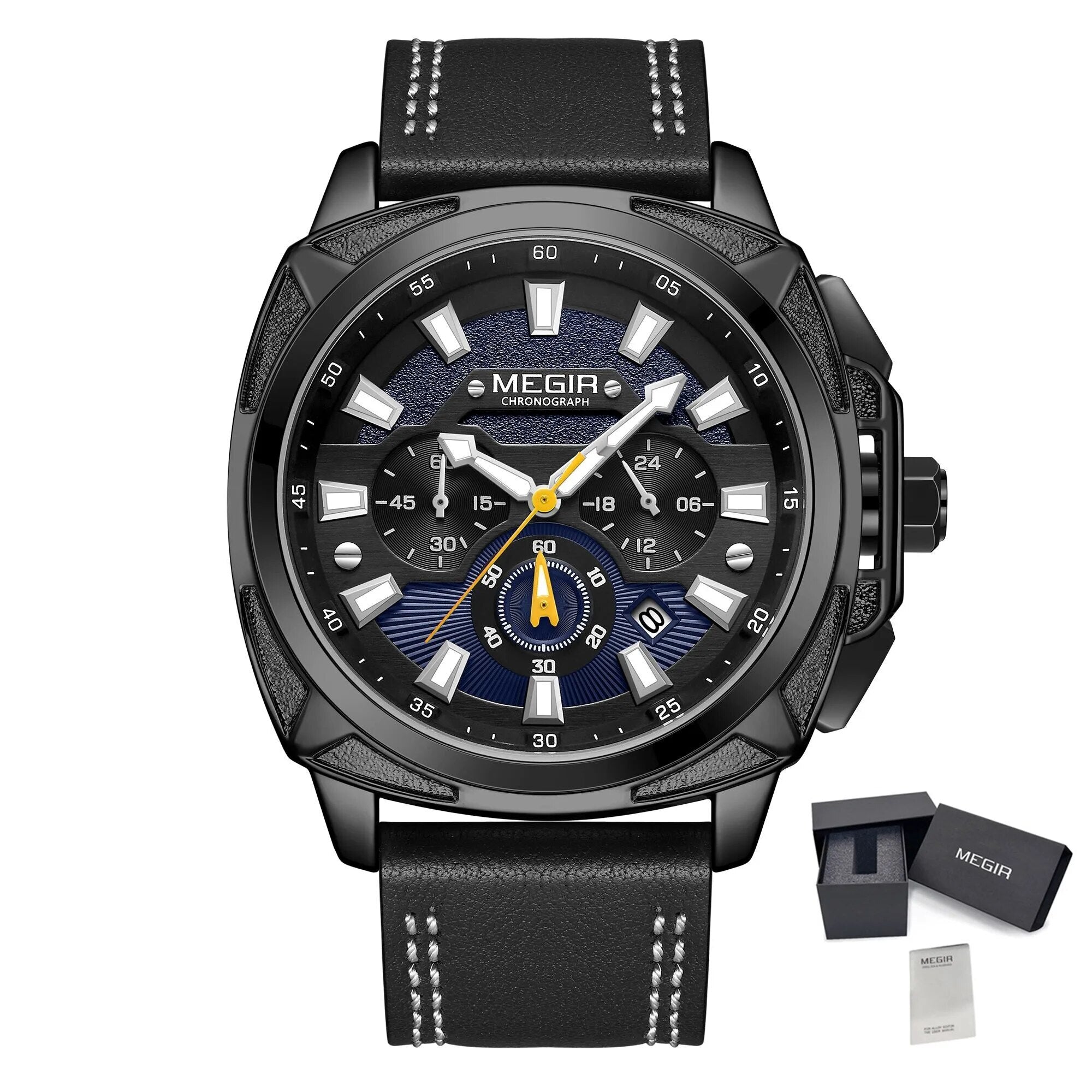 MEGIR Relogio Masculino Watches Men Fashion Leather Band Sports Military Watches Luxury Quartz Business Wristwatch Reloj Hombre 2128