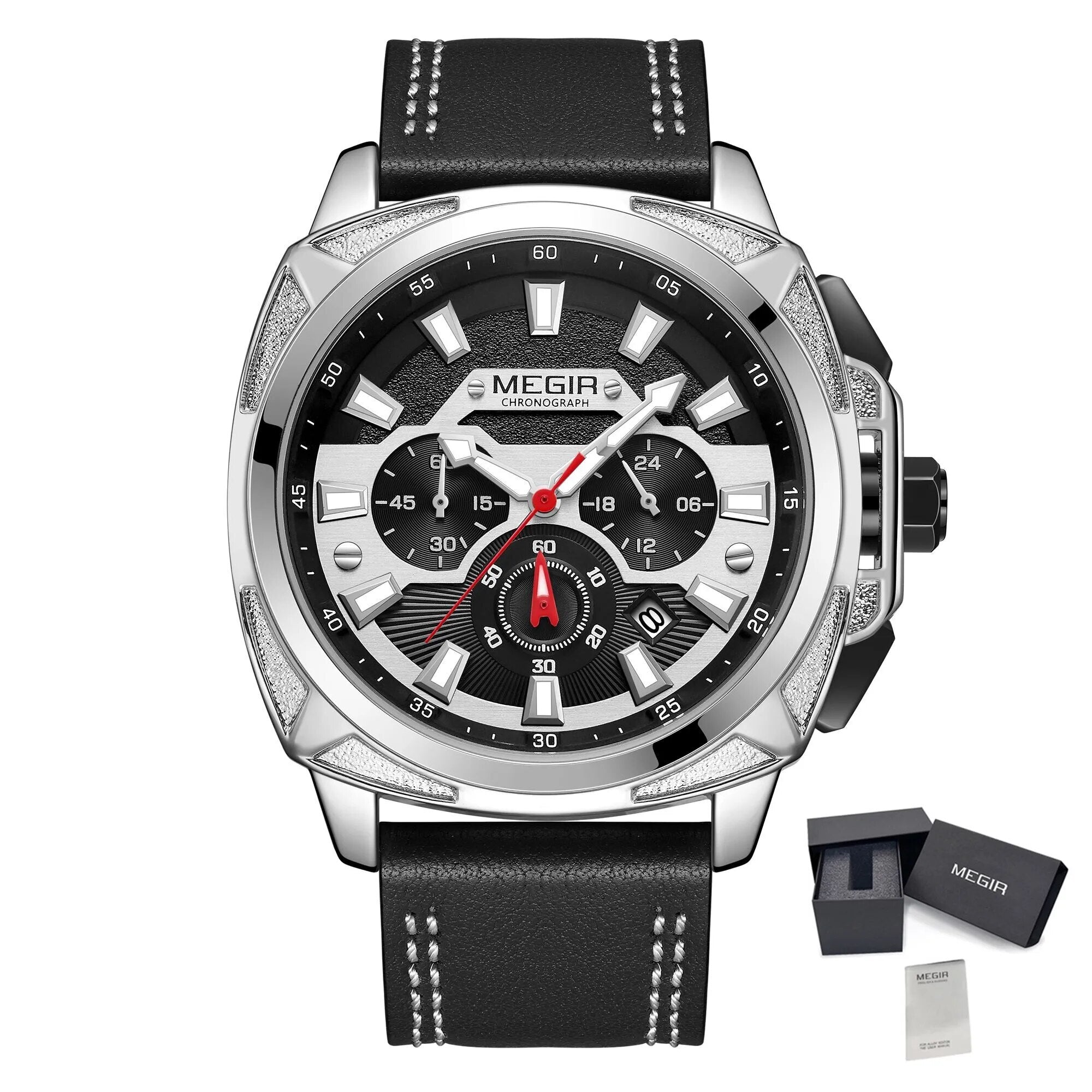 MEGIR Relogio Masculino Watches Men Fashion Leather Band Sports Military Watches Luxury Quartz Business Wristwatch Reloj Hombre 2128
