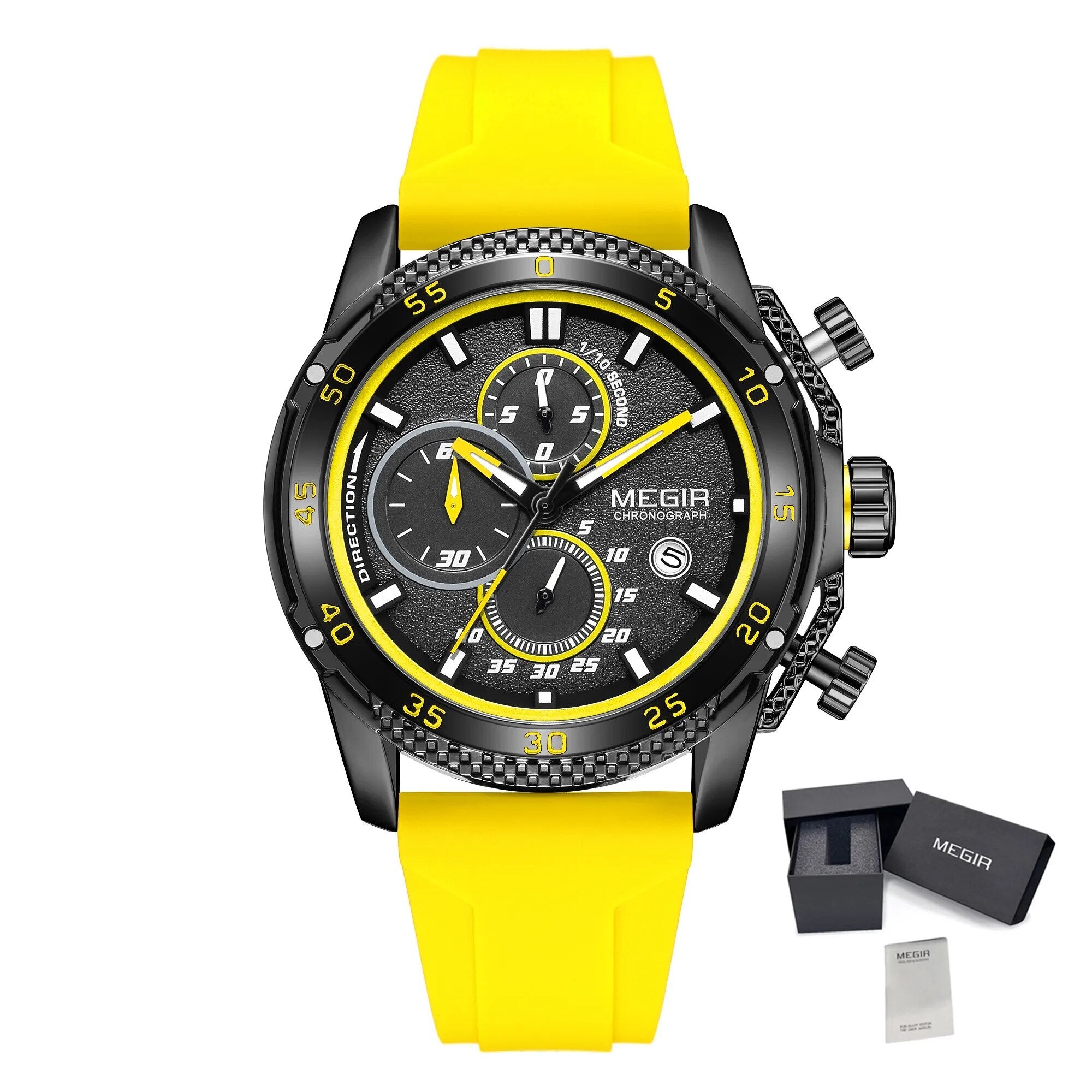 MEGIR Men's Watches Luxury Military Sport Wristwatches Waterproof Luminous Silicone Strap Quartz Chronograph Reloj Hombre 2211