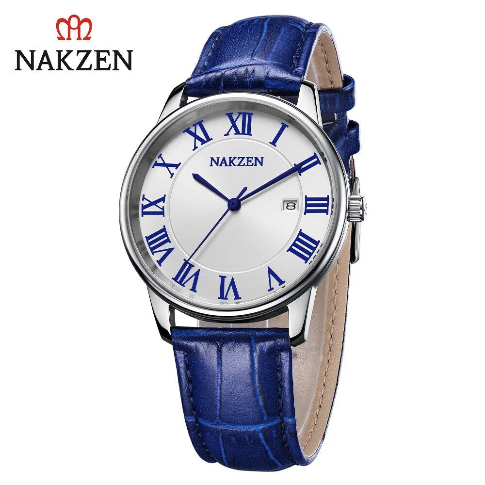 New NAKZEN Top Brand Luxury Fashion Mens Watches  Big Dia Stainless Steel Quartz Watch Men Sport Male Clock Relogio Masculino 4090