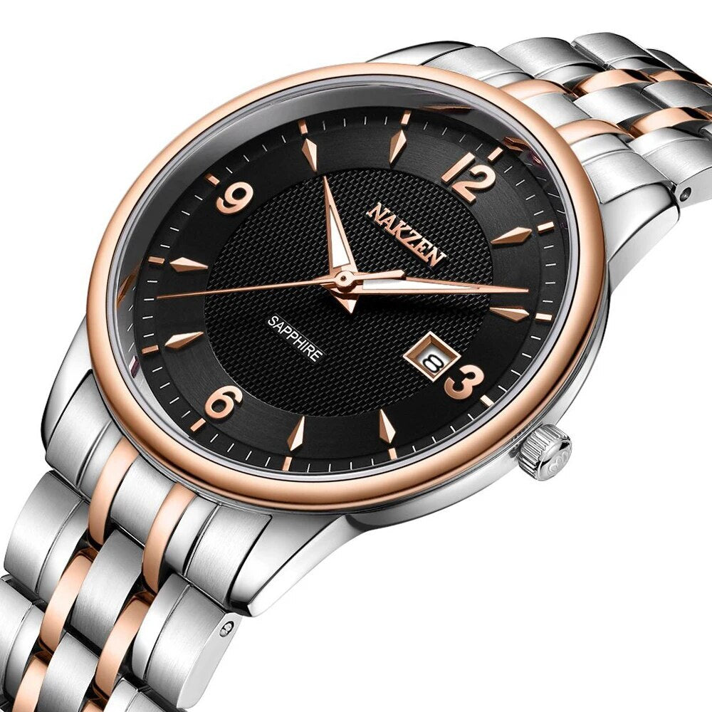 NAKZEN Men Watches Top Brand Luxury Clock Male Stainless Steel Casual Quartz Watch Mens Sports Wristwatch relogio masculino 4047