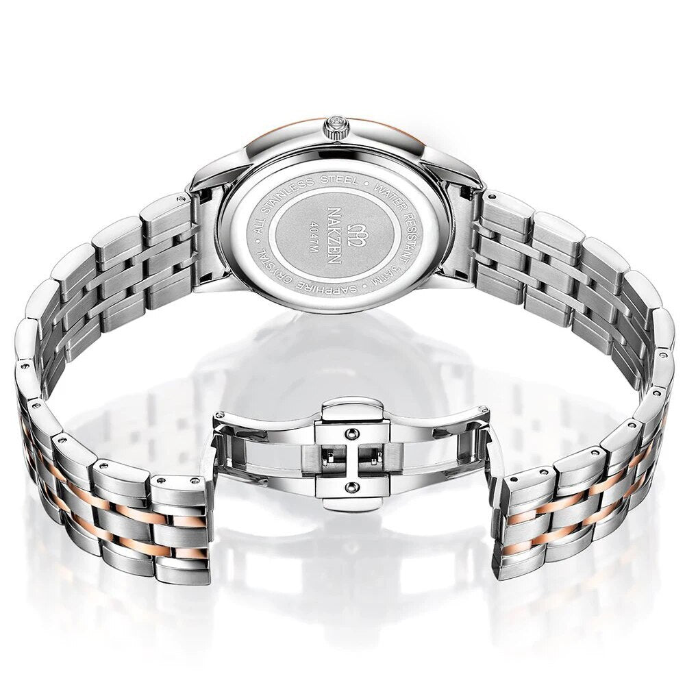 NAKZEN Men Watches Top Brand Luxury Clock Male Stainless Steel Casual Quartz Watch Mens Sports Wristwatch relogio masculino 4047