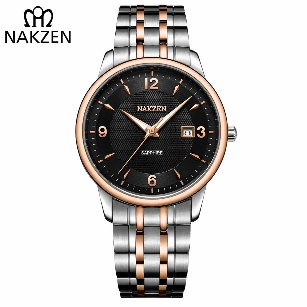 NAKZEN Men Watches Top Brand Luxury Clock Male Stainless Steel Casual Quartz Watch Mens Sports Wristwatch relogio masculino 4047