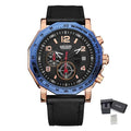 MEGIR Men's Sport Watch Large Dial Quartz Luminous Wristwatch Date Clock Fashion Relogio Masculino Leather Chronograph for Men 2048