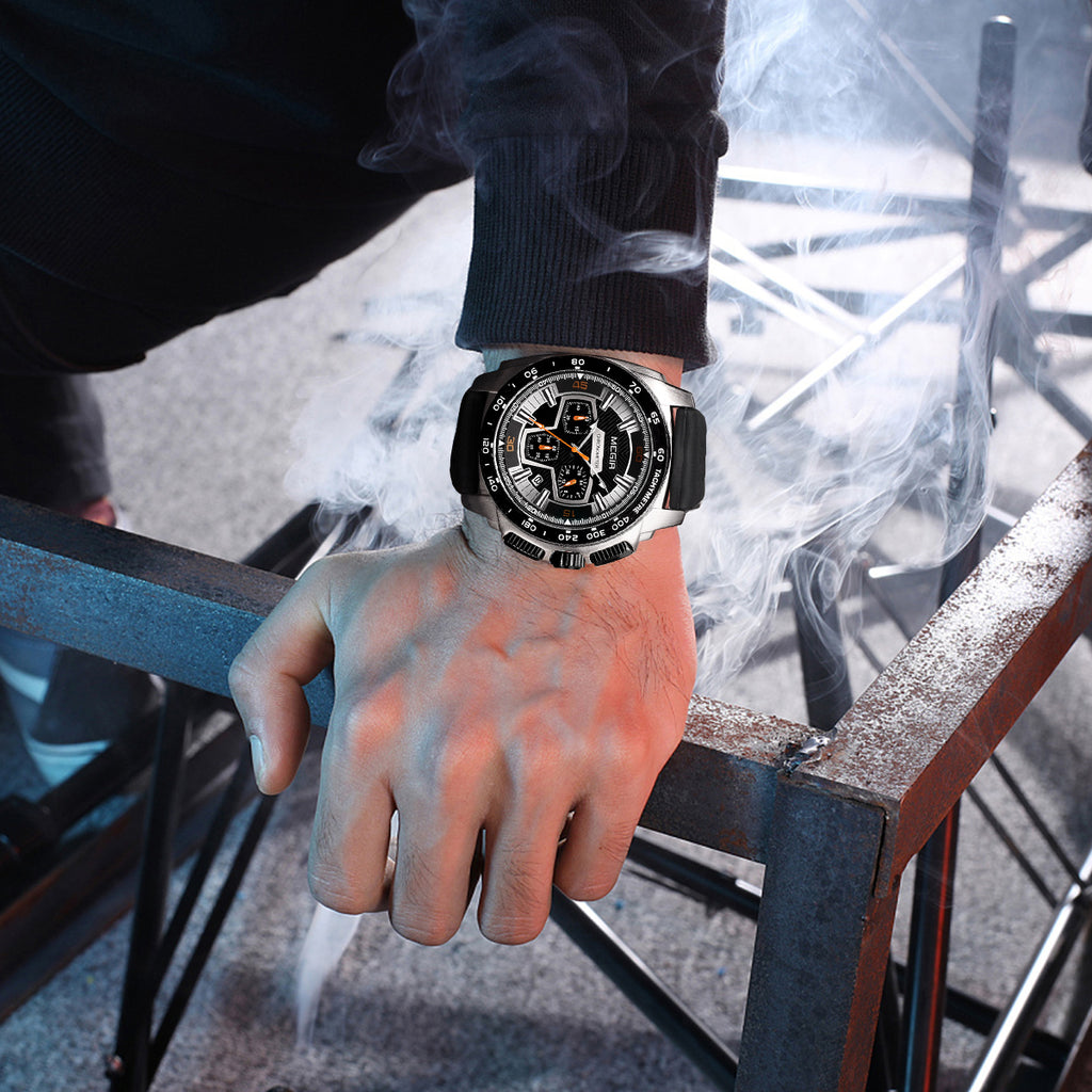 MEGIR Chronograph Men Sport Watches Fashion Silicone Strap Military Quartz Wristwatch Clock Relogio Masculino 2056