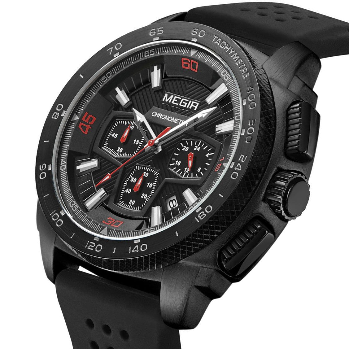 MEGIR Chronograph Men Sport Watches Fashion Silicone Strap Military Quartz Wristwatch Clock Relogio Masculino 2056