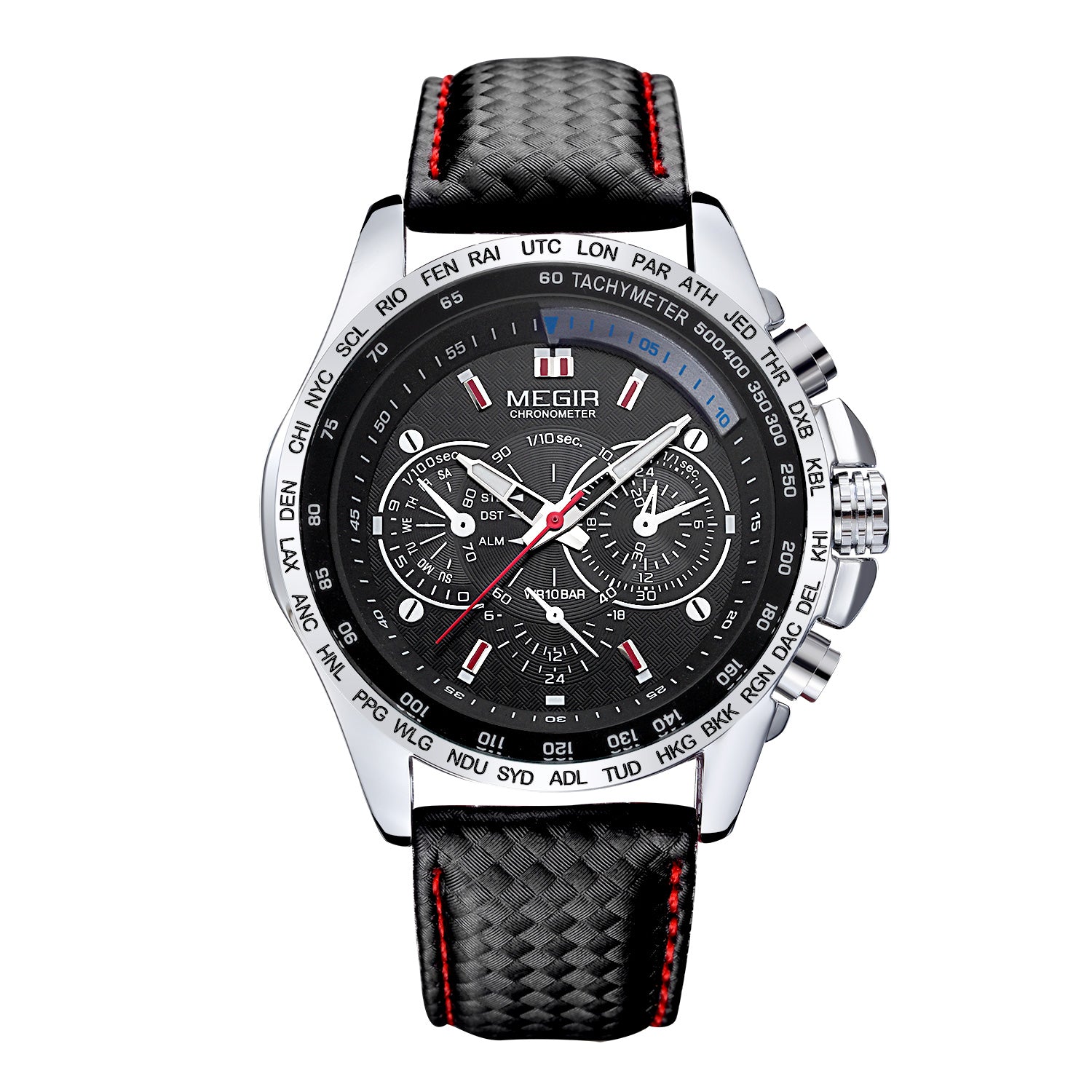 MEGIR Fashion Watches for Men Multifunction Sports Wristwatch Waterproof Quartz Watch Clock Leather Strap Relogio Masculino 1010