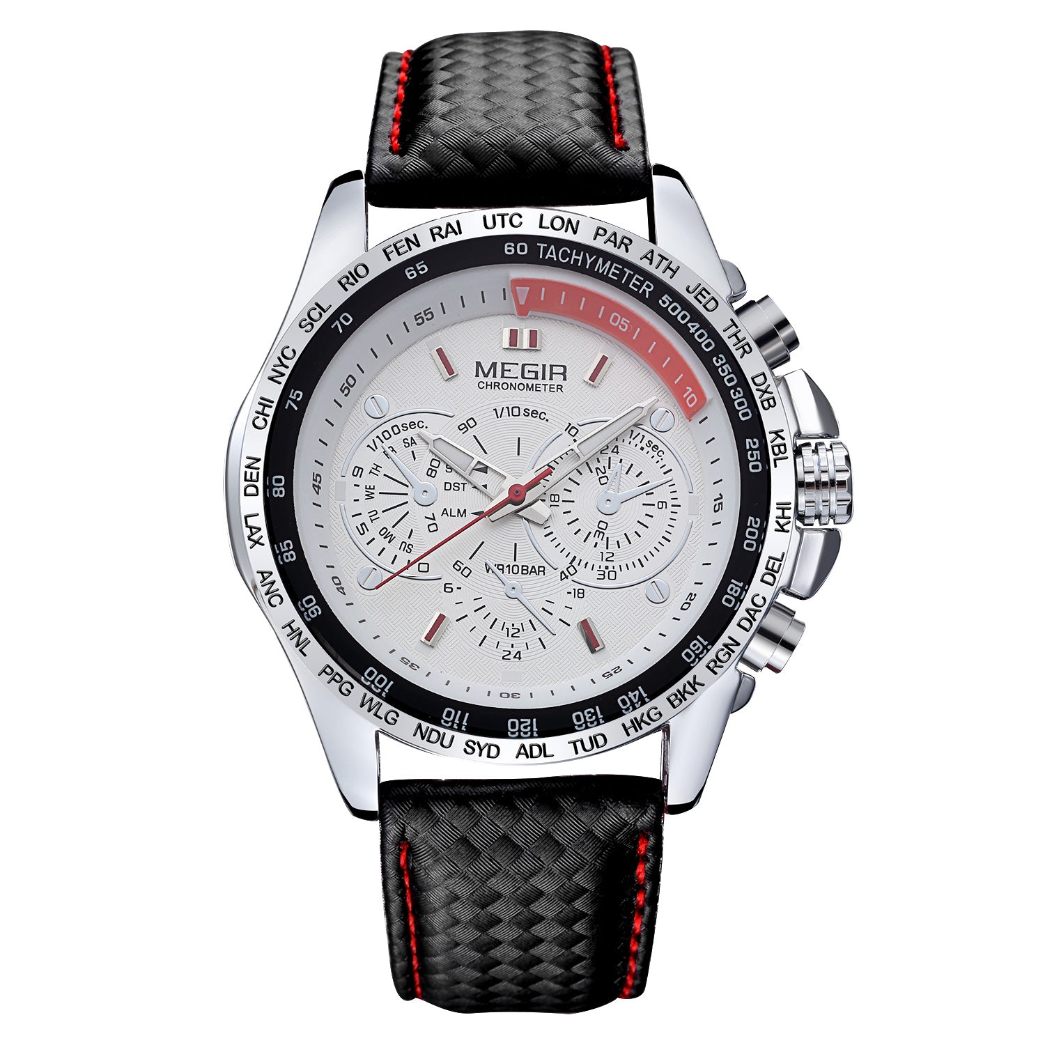 MEGIR Fashion Watches for Men Multifunction Sports Wristwatch Waterproof Quartz Watch Clock Leather Strap Relogio Masculino 1010