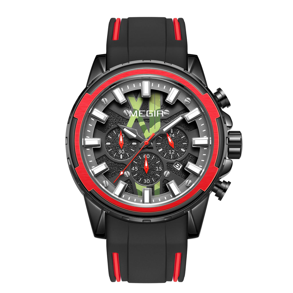 MEGIR New Sport Watch for Luxury Silicone Quartz Casual Wristwatch Waterproof Military Wrist Watch Man Clock Reloj Hombre 2133