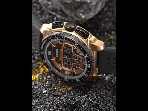MEGIR Chronograph Men Sport Watches Fashion Silicone Strap Military Quartz Wristwatch Clock Relogio Masculino 2056
