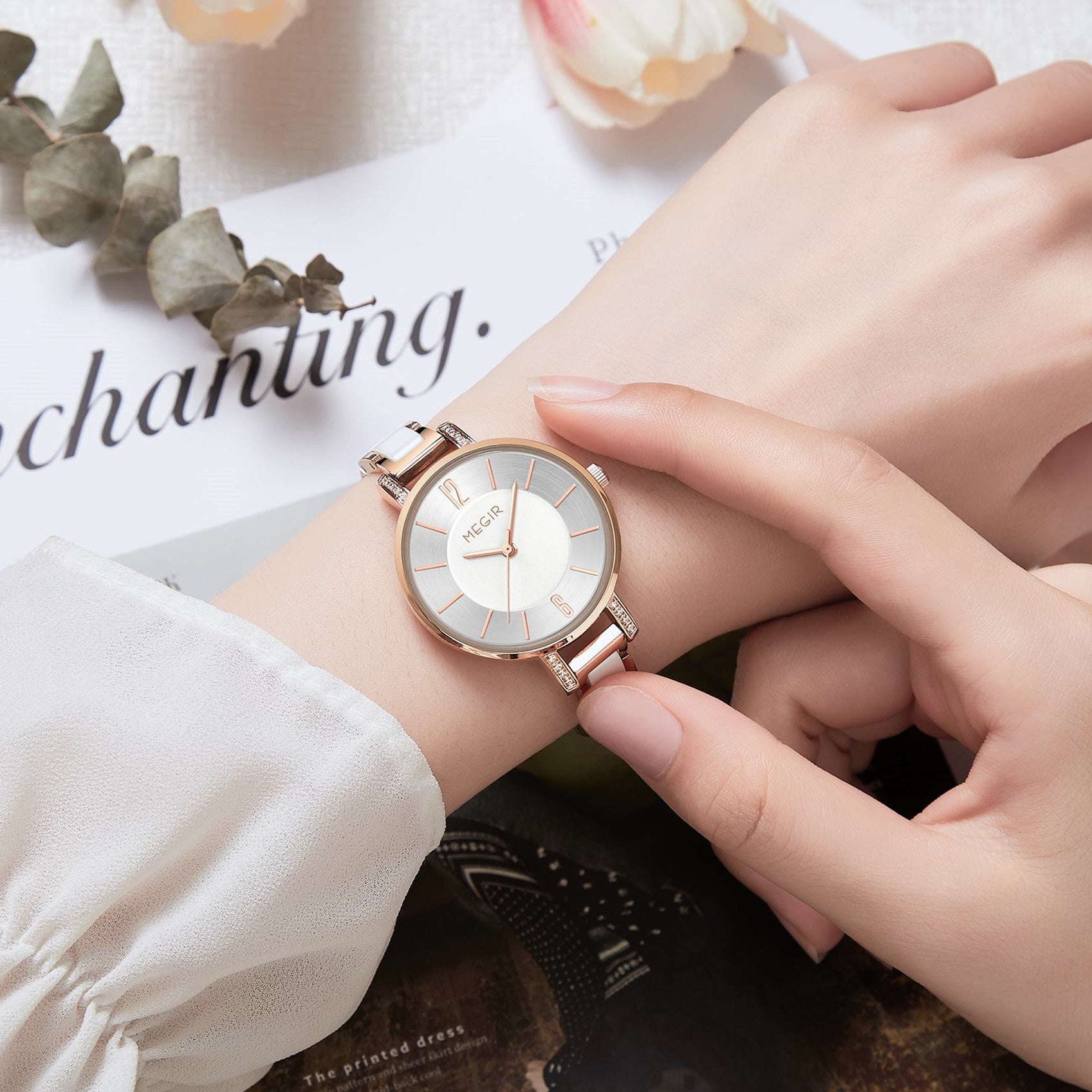 MEGIR Japan Quartz Watch for Women Fashion Brand Casual Wristwatch Clock Waterproof Sport Ladies Dress Wrist Watch Montres Femme 7016