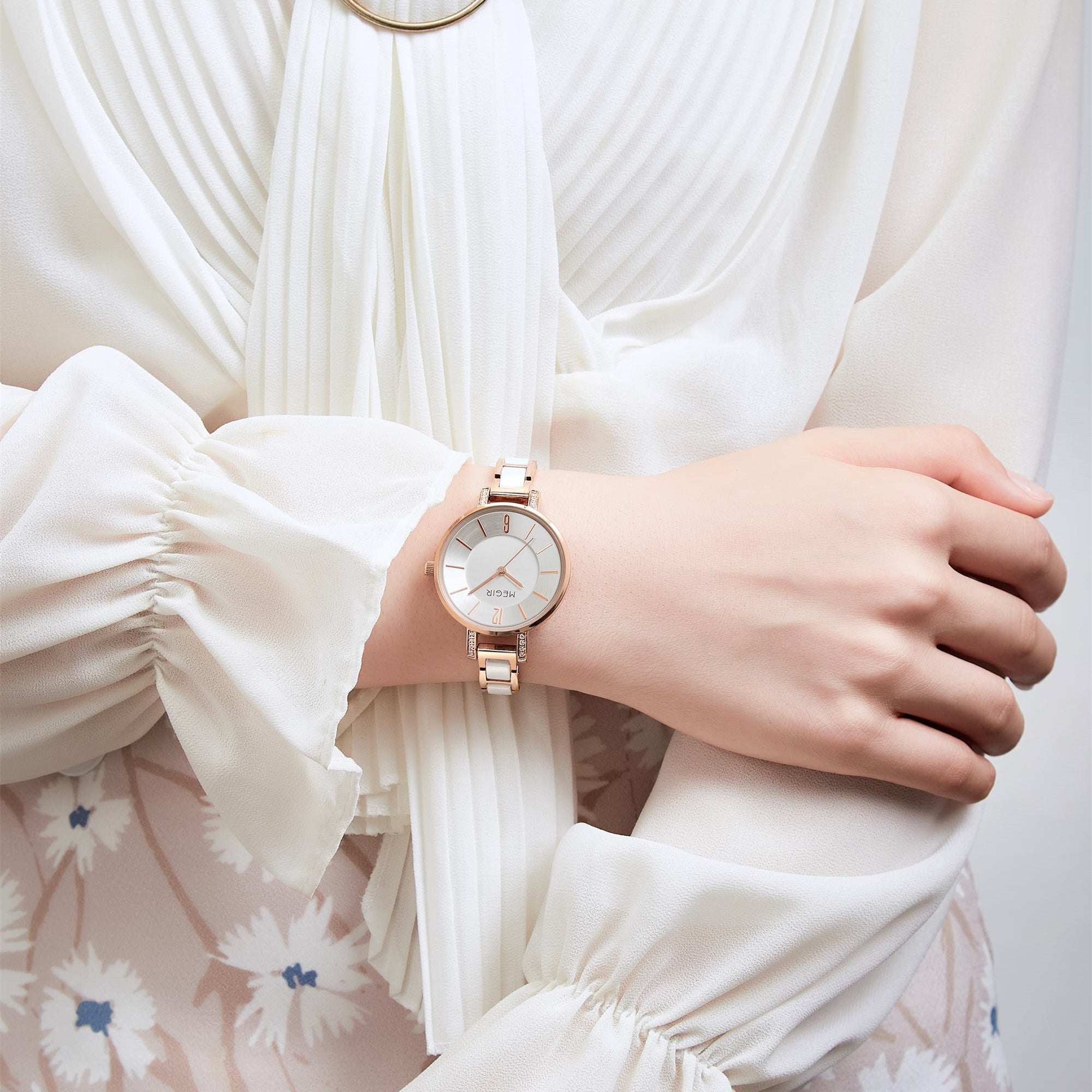 MEGIR Japan Quartz Watch for Women Fashion Brand Casual Wristwatch Clock Waterproof Sport Ladies Dress Wrist Watch Montres Femme 7016
