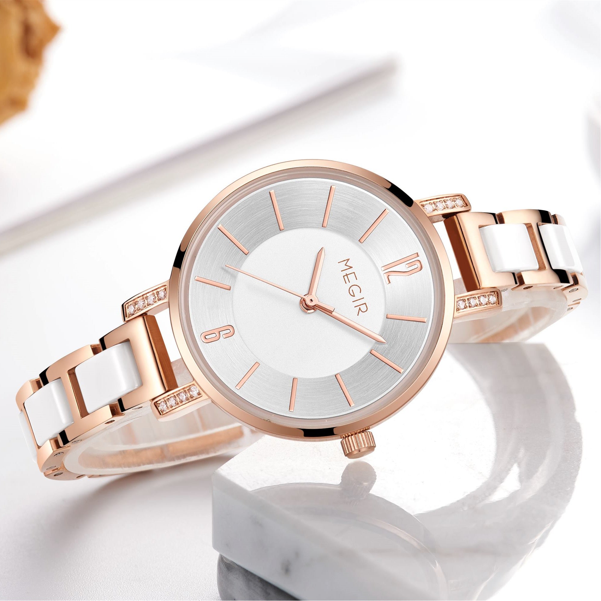 MEGIR Japan Quartz Watch for Women Fashion Brand Casual Wristwatch Clock Waterproof Sport Ladies Dress Wrist Watch Montres Femme 7016