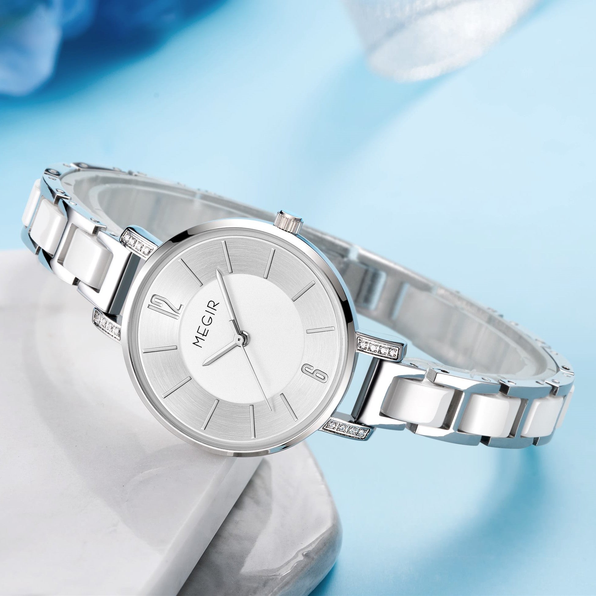 MEGIR Japan Quartz Watch for Women Fashion Brand Casual Wristwatch Clock Waterproof Sport Ladies Dress Wrist Watch Montres Femme 7016