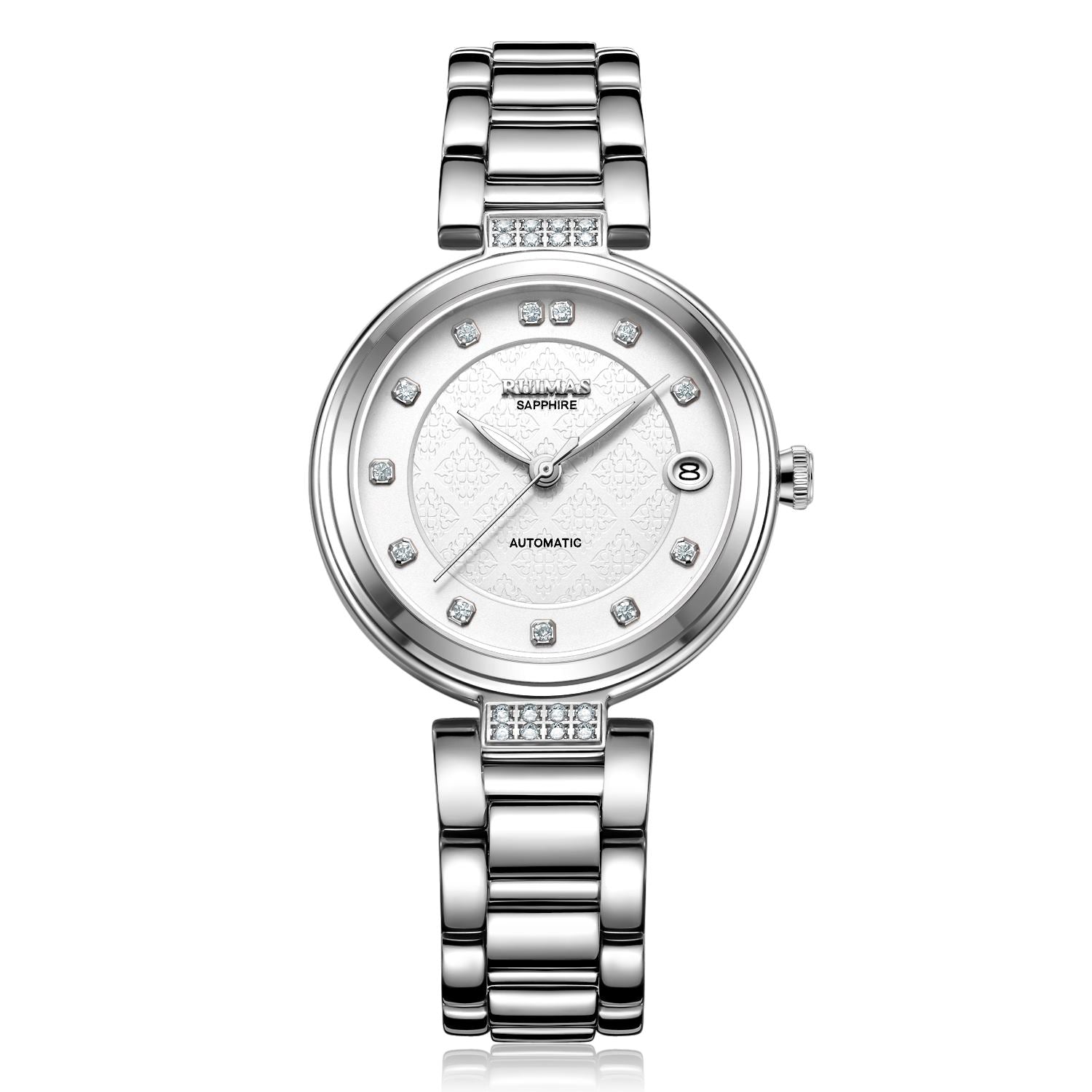 RUIMAS Women Automatic Mechanical Watch Steel Strap Ladies Business Wrist Watch Fashion Waterproof Date Clock Montre Femme 6756
