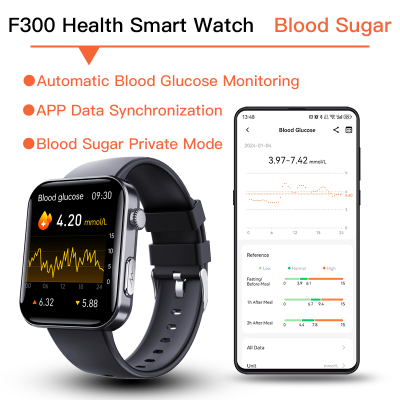 ECG smart watch with blood pressure monitor body temperature heart rate blood oxygen