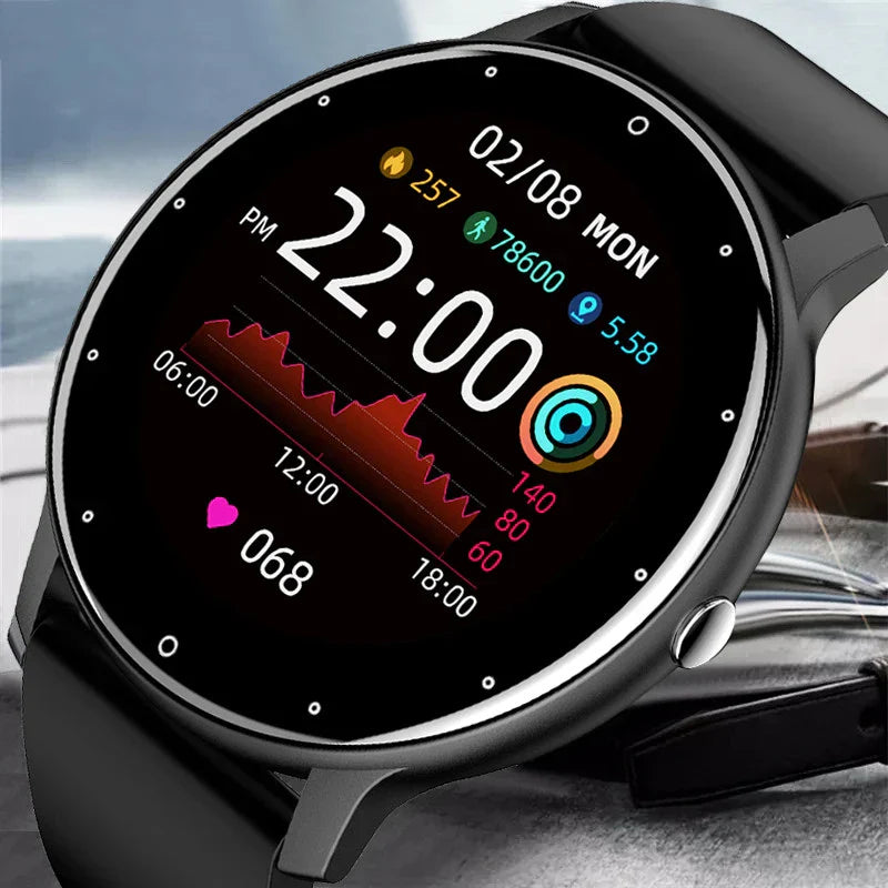 Smart Watch Full Touch Screen Fitness Tracker IP68 (Black)