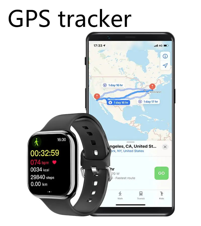 GPS Smart Watch Series 10 Bluetooth Waterproof (Black)