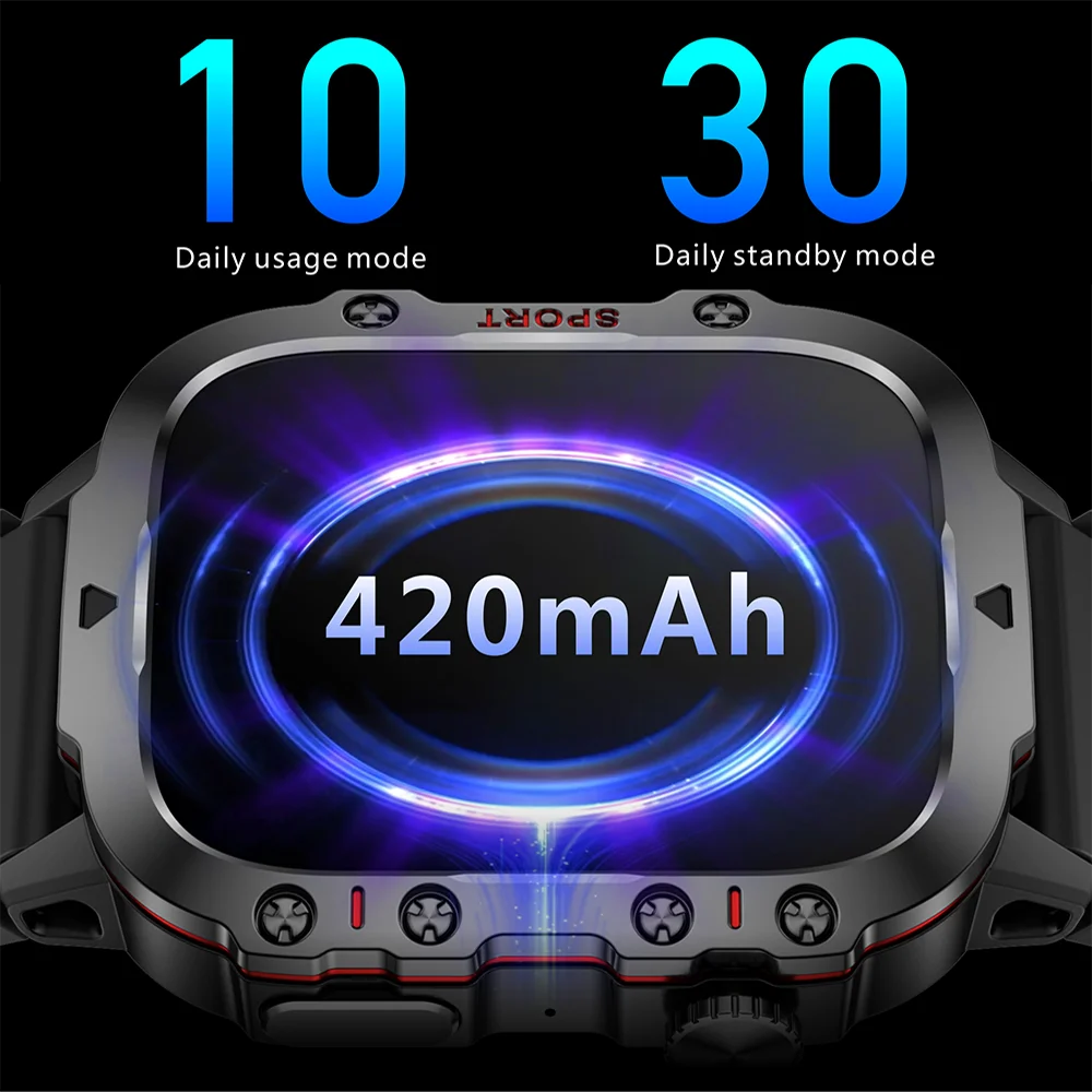 Smart Watch Fitness Bluetooth Call Waterproof (Black)