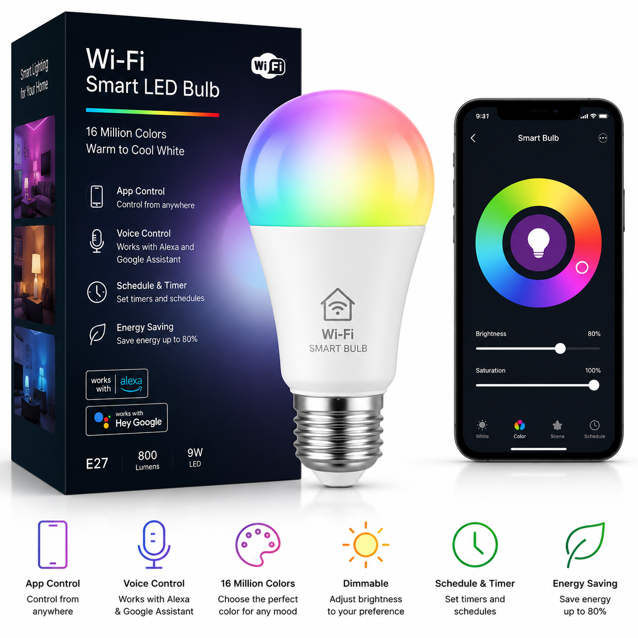 Wi-Fi Smart LED Bulb
